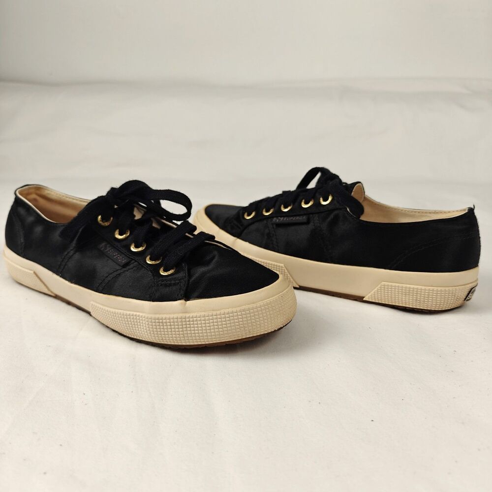 Superga X The Man Repeller Sneakers Size 7 Satin Black Classic Sneakers